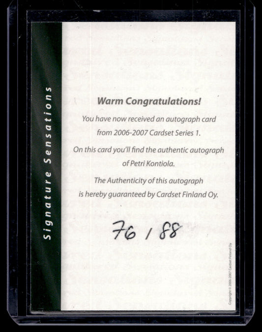 2006-07 Cardset Signature Sensations - Petri Kontiola /88