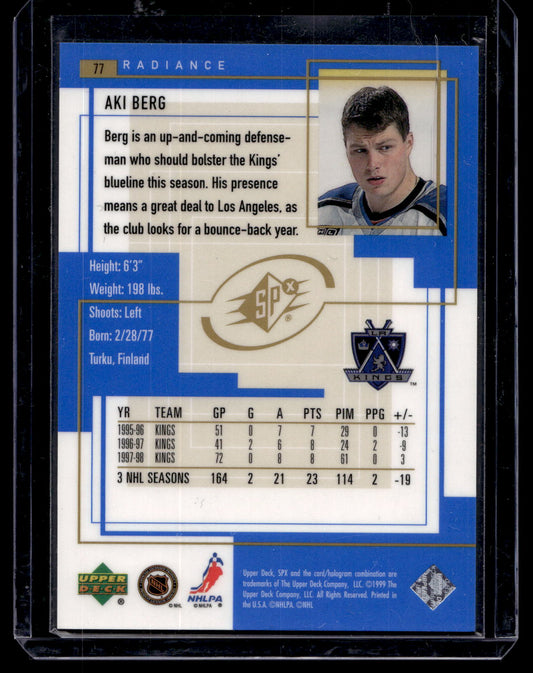 1999-00 SPx - Radiance - Aki Berg #77 /100