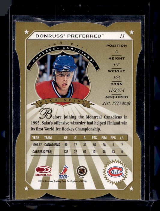 1997-98 Donruss Preferred - Cut to the Chase - Saku Koivu #11