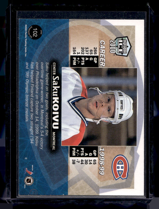 1999-00 Pacific Dynagon Ice - Premiere Date - Saku Koivu #102 /63