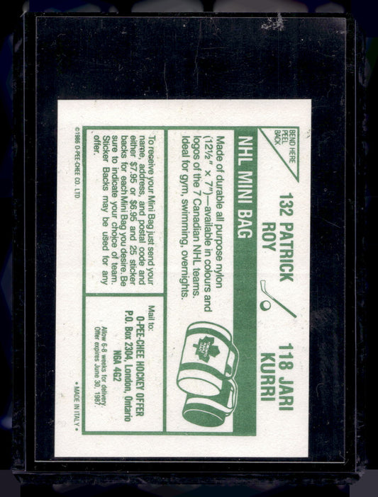 1986-87 O-Pee-Chee Album Stickers - Patrick Roy / Jari Kurri #118-132 RY