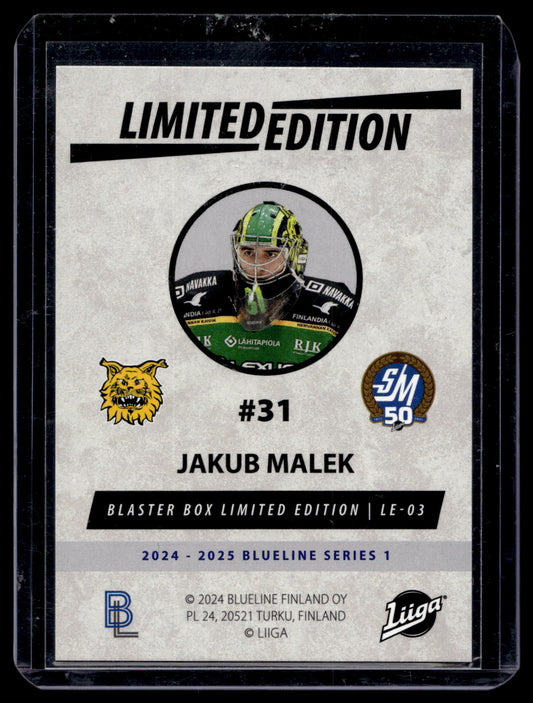 2024-25 Blueline Limited Edition Blue - Jakub Malek #LE-03