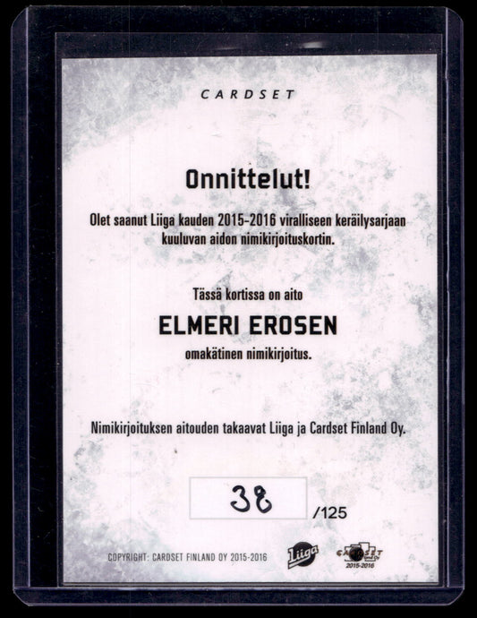 2015-16 Cardset Signature Elmeri Eronen - Error Mikko Rantanen