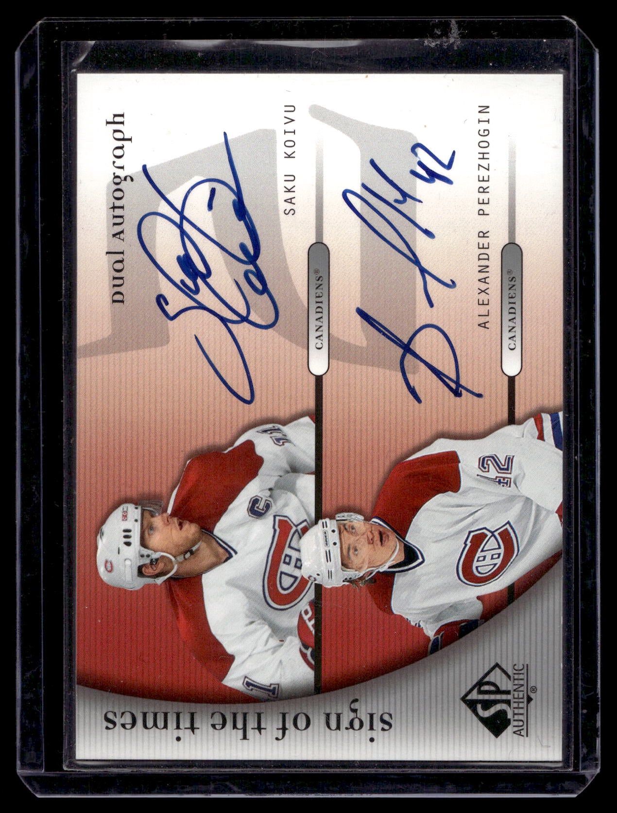 2005-06 SP Authentic - Sign of the Times Dual - Saku Koivu / Alexander Perezhogin #D-KP RY