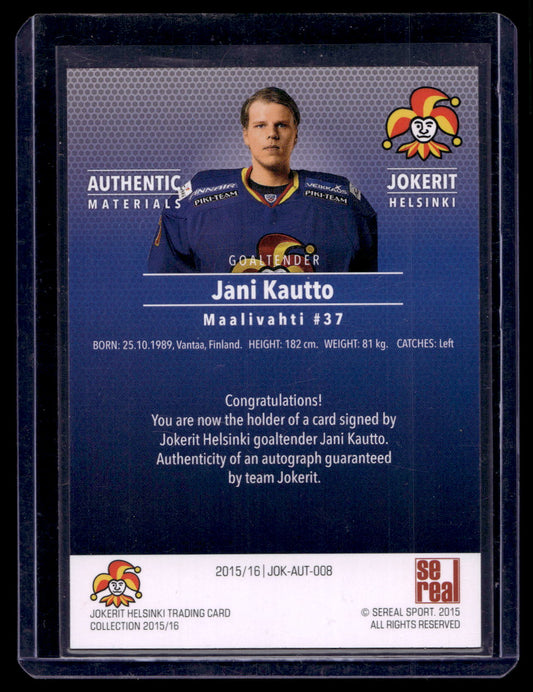 2015-16 Sereal Jokerit Autograph - Jani Kautto #JOK-AUT-008 /80