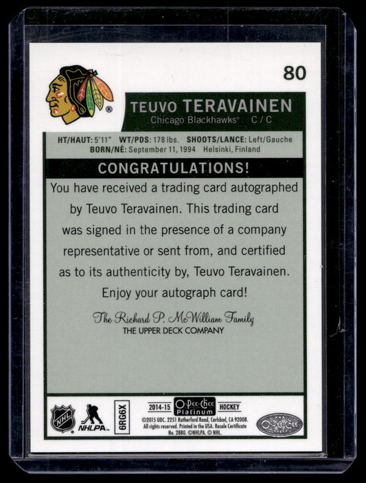 2014-15 Upper Deck O-Pee-Chee Platinum - Retro - Rainbow Autographs - Teuvo Teravainen #80 RY
