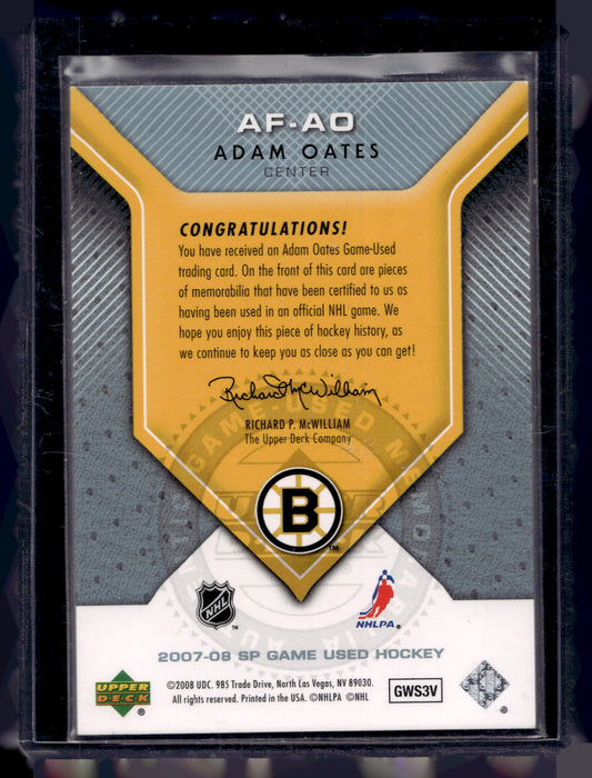 2007-08 Upper Deck SP Game Used Edition - Authentic Fabrics - Rainbow - Adam Oates #AF-AO /100