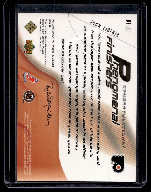 2001-02 Upper Deck - Phenomenal Finishers - John LeClair #PF-JL