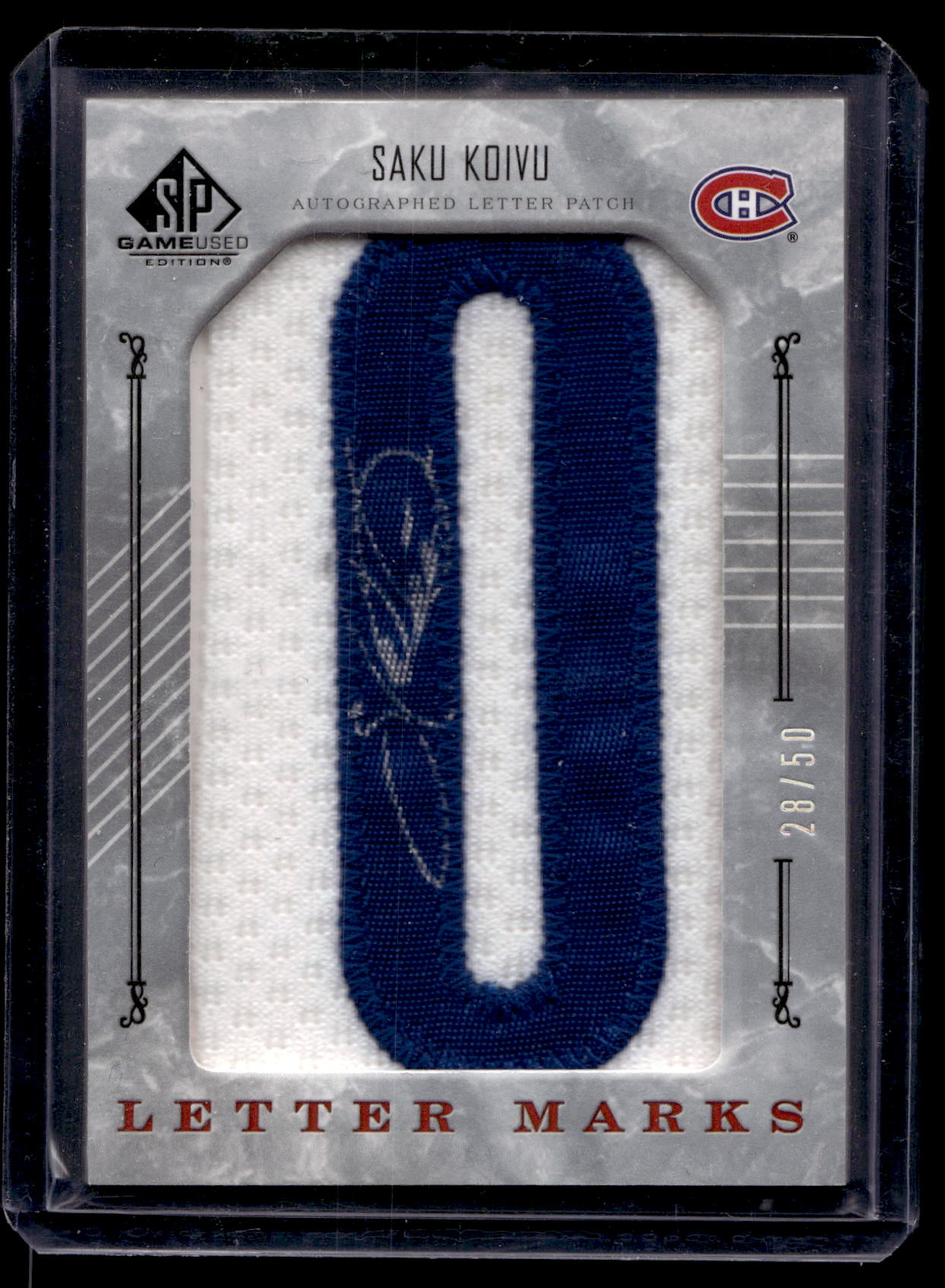 2006-07 Upper Deck SP Game Used Edition - Letter Marks "O"- Saku Koivu #LM-SK /50