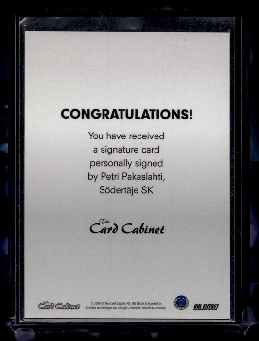 2008-09 SHL Signatures - Petri Pakaslahti