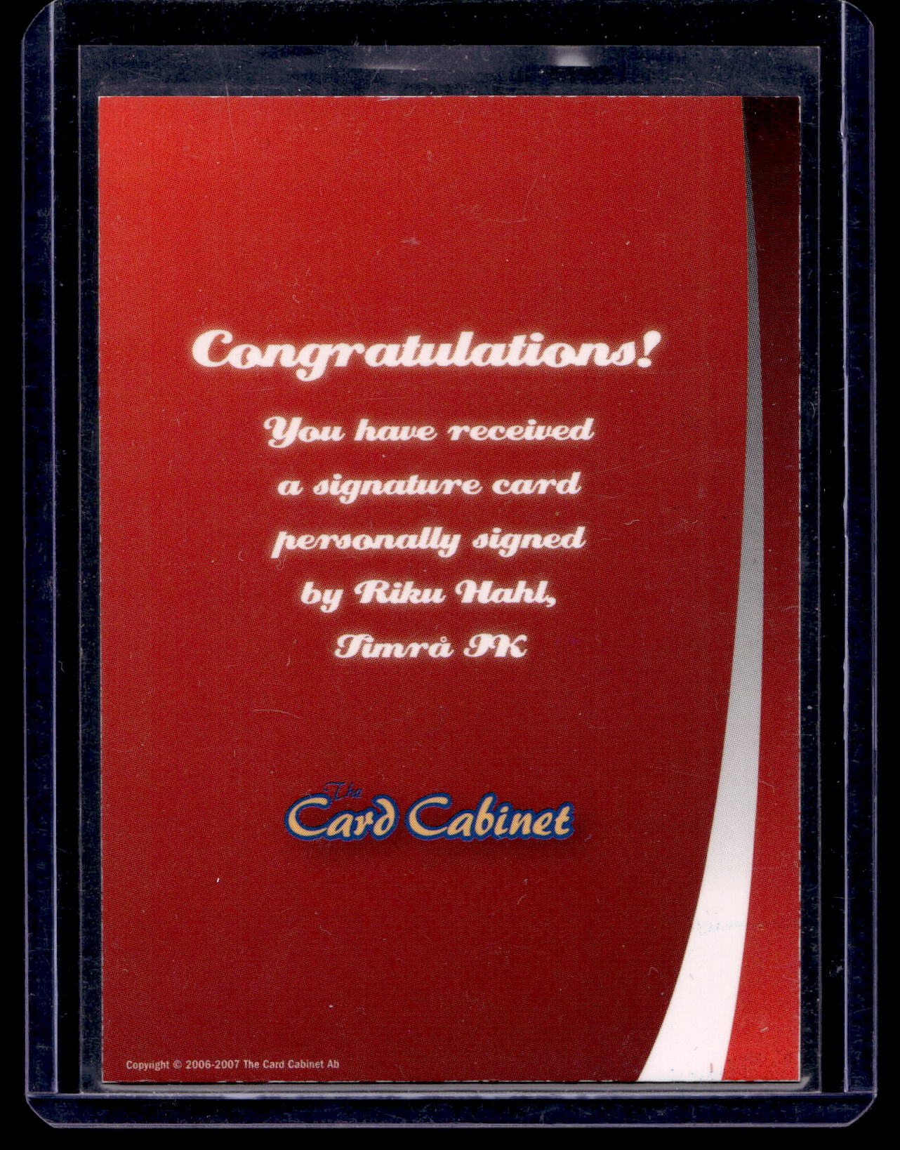 2006-07 SHL Signatures - Riku Hahl