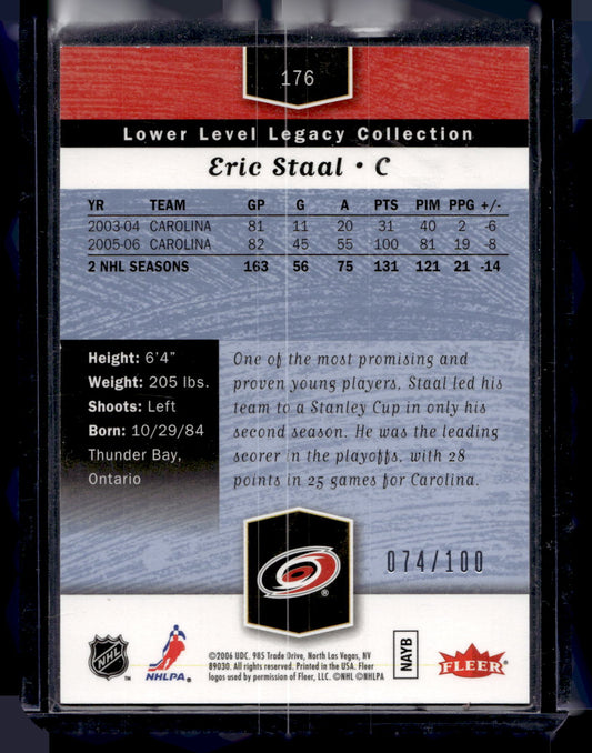 2006-07 Flair Showcase - Lower Level Legacy Collection - Eric Staal #176 /100