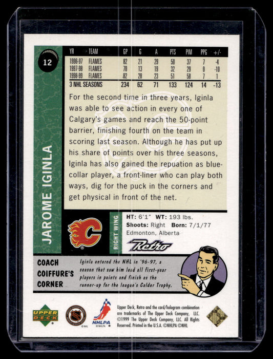 1999-00 Upper Deck Retro - Gold - Jarome Iginla #12 /150