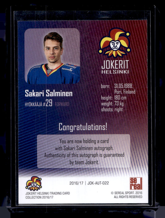 2016-17 Sereal Jokerit Autograph - Sakari Salminen #JOK-AUT-022 /50