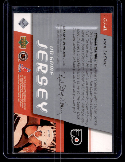 2002-03 Upper Deck - UD Game Jerseys - John LeClair #GJ-JL
