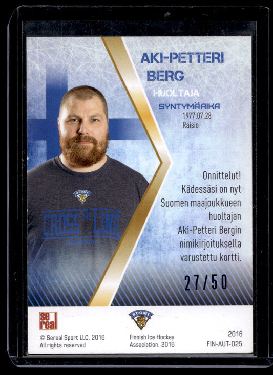 2016 Sereal Team Finland Autograph - Aki-Petteri Berg #FIN-AUT-025 /50