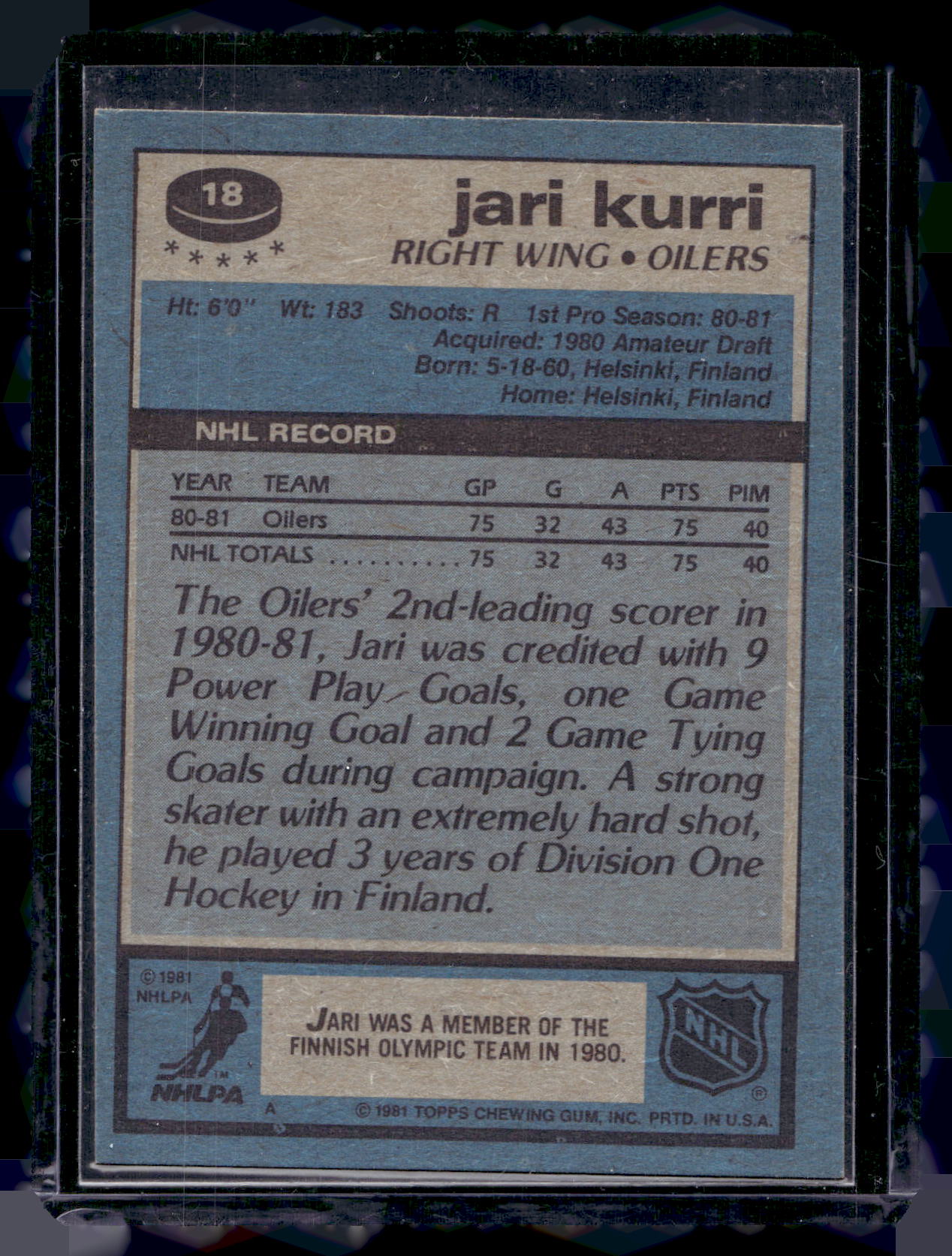 1981-82 Topps - Jari Kurri #18 RC
