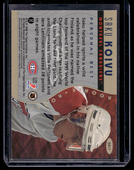 1995-96 Bowman - Bowman's Best Refractor - Saku Koivu #BB17