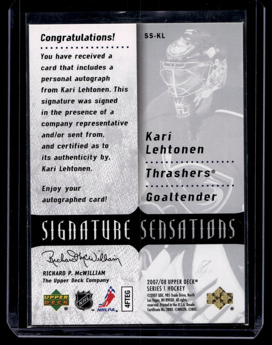 2007-08 Upper Deck - Signature Sensations - Kari Lehtonen #SS-BR