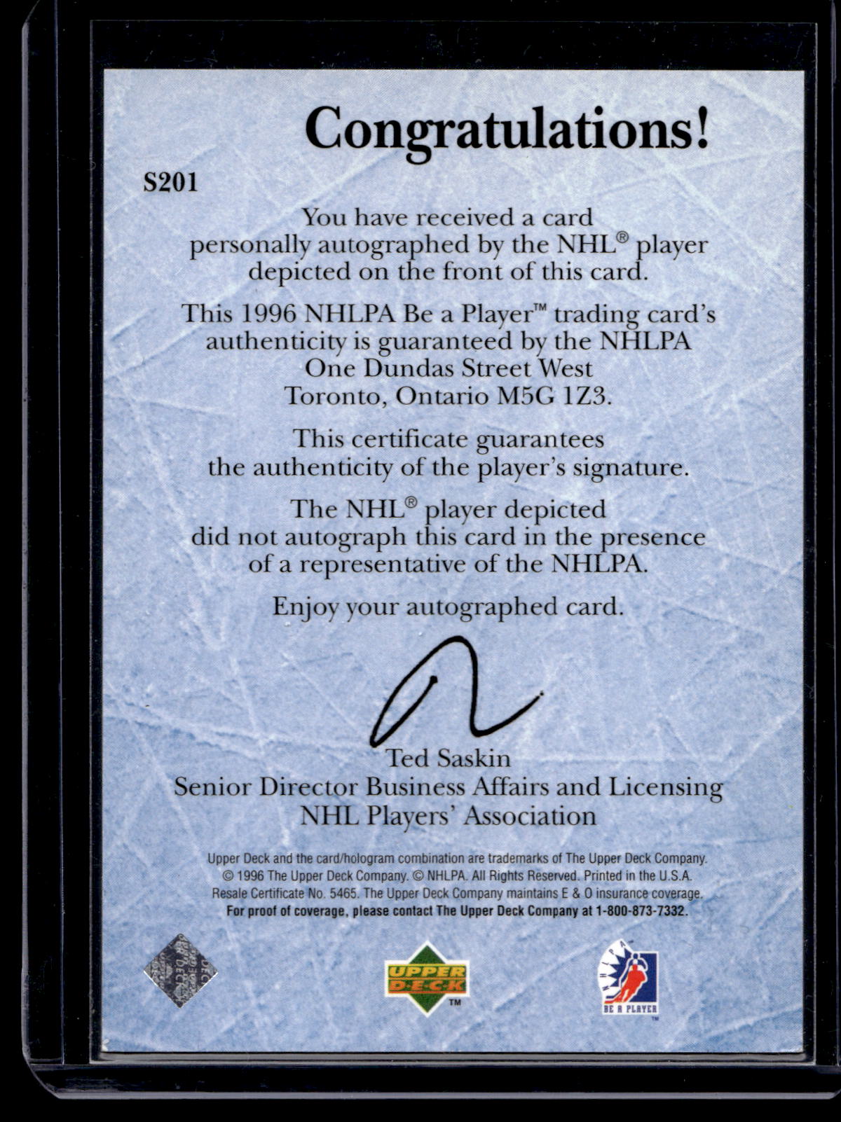 1995-96 Upper Deck Be a Player - Autographs - Jari Kurri #S201
