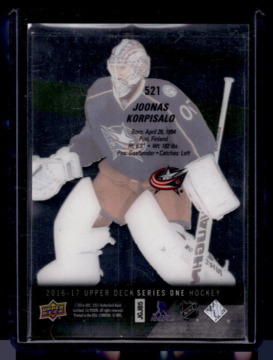 2016-17 Upper Deck - 2015-16 SP Authentic Acetate Young Guns Update - Joonas Korpisalo #521