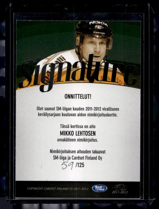 2011-12 Cardset Signature - Mikko Lehtonen /125