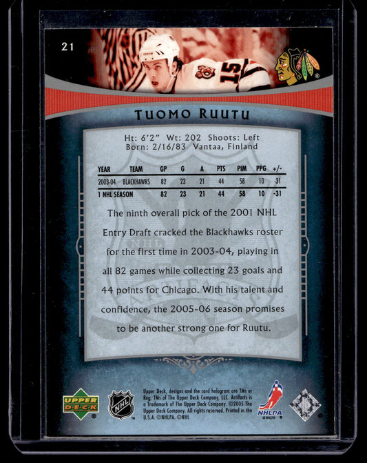 2005-06 Upper Deck Artifacts - Tuomo Ruutu #21