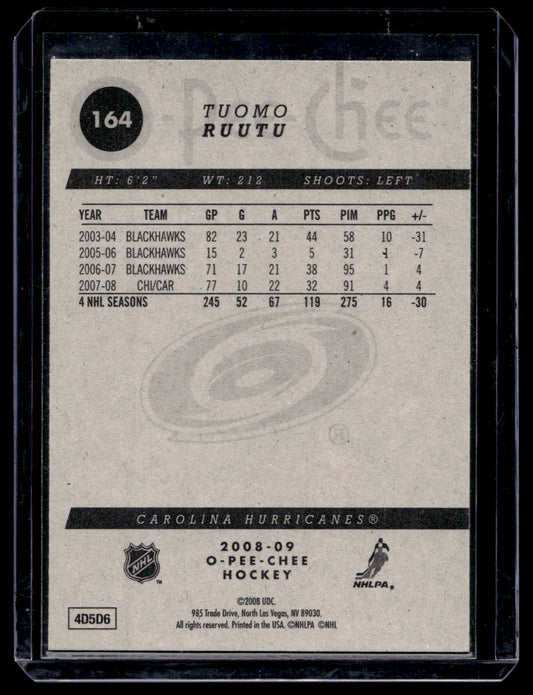 2008-09 O-Pee-Chee - Tuomo Ruutu #164