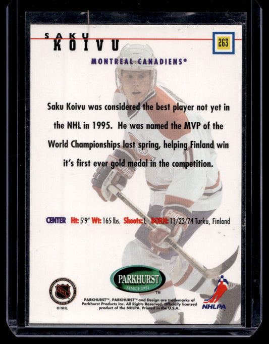 1995-96 Parkhurst International - Saku Koivu #263