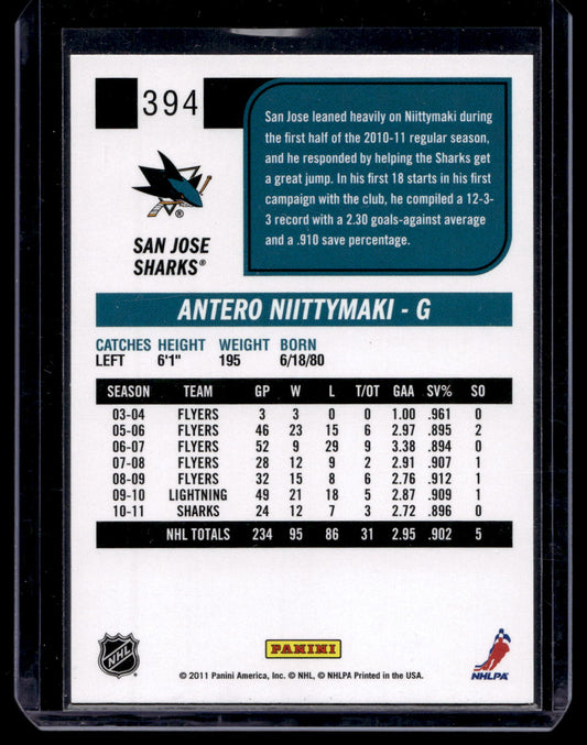 2011-12 Score - Antero Niittymaki #394