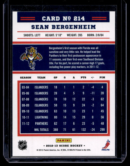 2012-13 Score - Sean Bergenheim #214