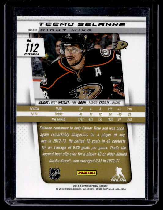 2013-14 Panini Prizm - Toronto Expo Cracked Ice - Teemu Selanne #112 /30