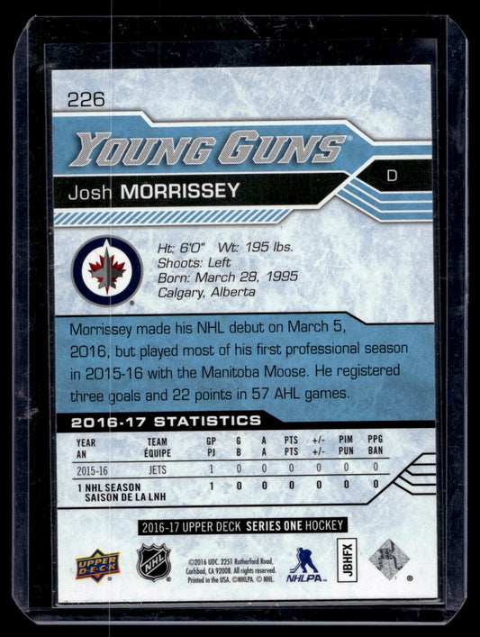 2016-17 Upper Deck - Young Guns - Josh Morrissey #226 RC