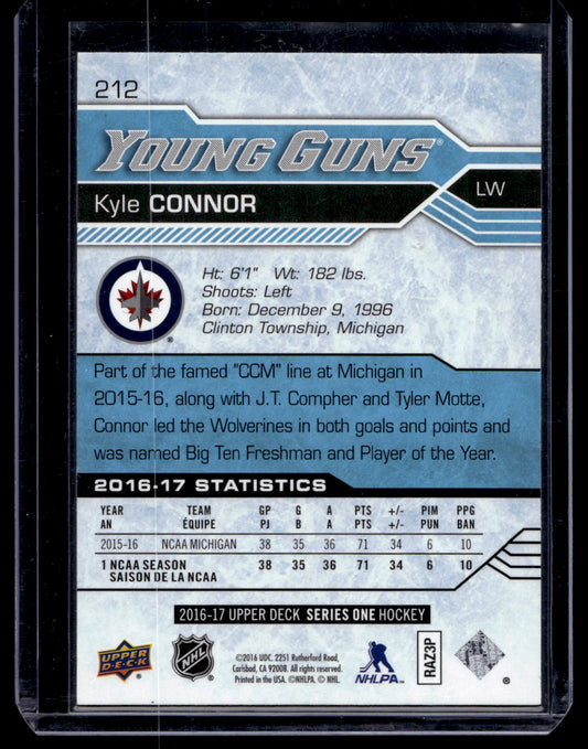 2016-17 Upper Deck - Young Guns - Kyle Connor #212 RC