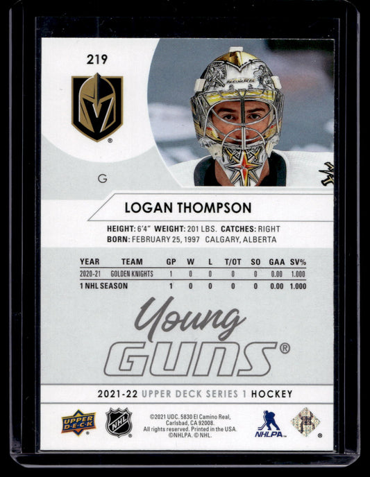 2021-22 Upper Deck - Young Guns - Logan Thompson #219 RC