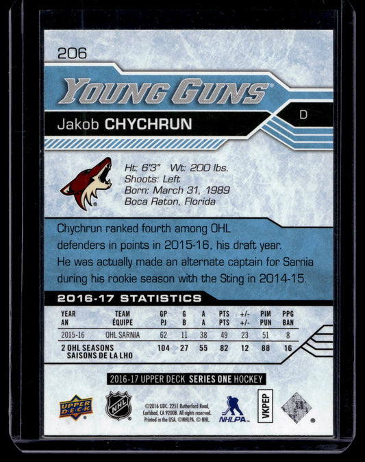 2016-17 Upper Deck - Young Guns - Jakob Chychrun #206 RC