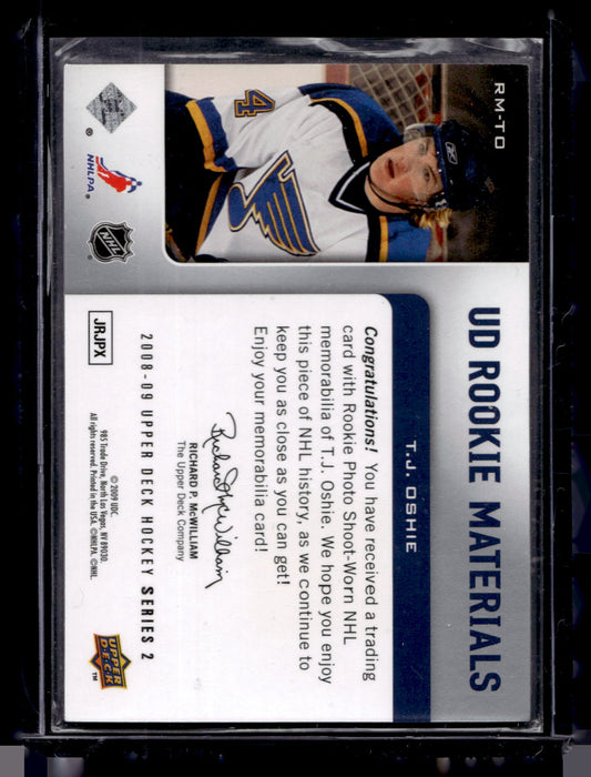 2008-09 Upper Deck - UD Rookie Materials T.J. Oshie #RM-TO RY
