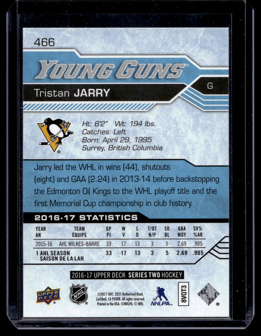 2016-17 Upper Deck - Young Guns - Tristan Jarry #466 RC