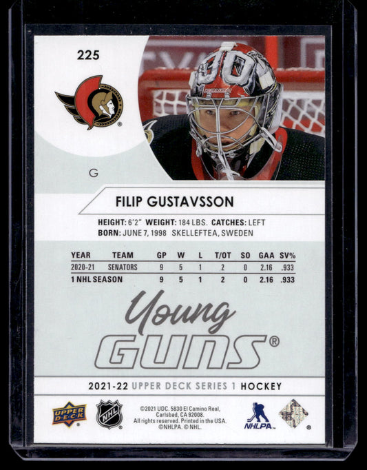2021-22 Upper Deck - Young Guns - Filip Gustavsson #225 RC