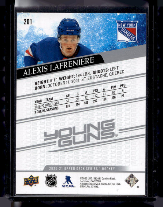 2020-21 Upper Deck - Young Guns - Alexis Lafrenière #201 RC
