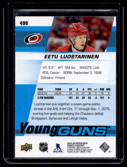 2019-20 Upper Deck - Young Guns - Eetu Luostarinen #490 RC
