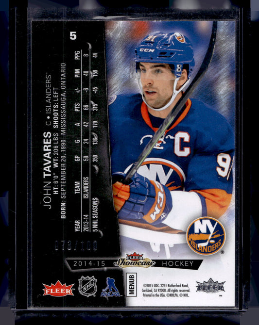 2014-15 Fleer Showcase - Metal Universe - Precious Metal Gems Red - John Tavares #5 /100