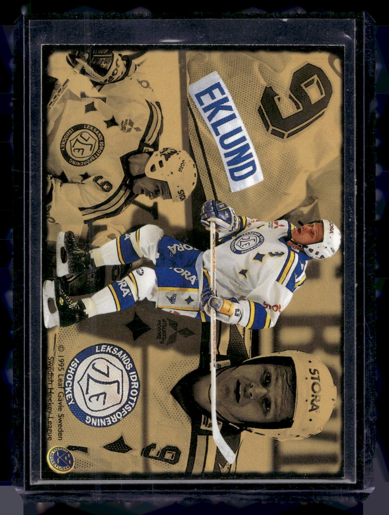 1995-96 Leaf Elit Set Sweden - Super Chase Golden Helmet - Pelle Eklund