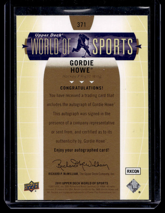 2011 Upper Deck World of Sports - Autographs - Gordie Howe #371