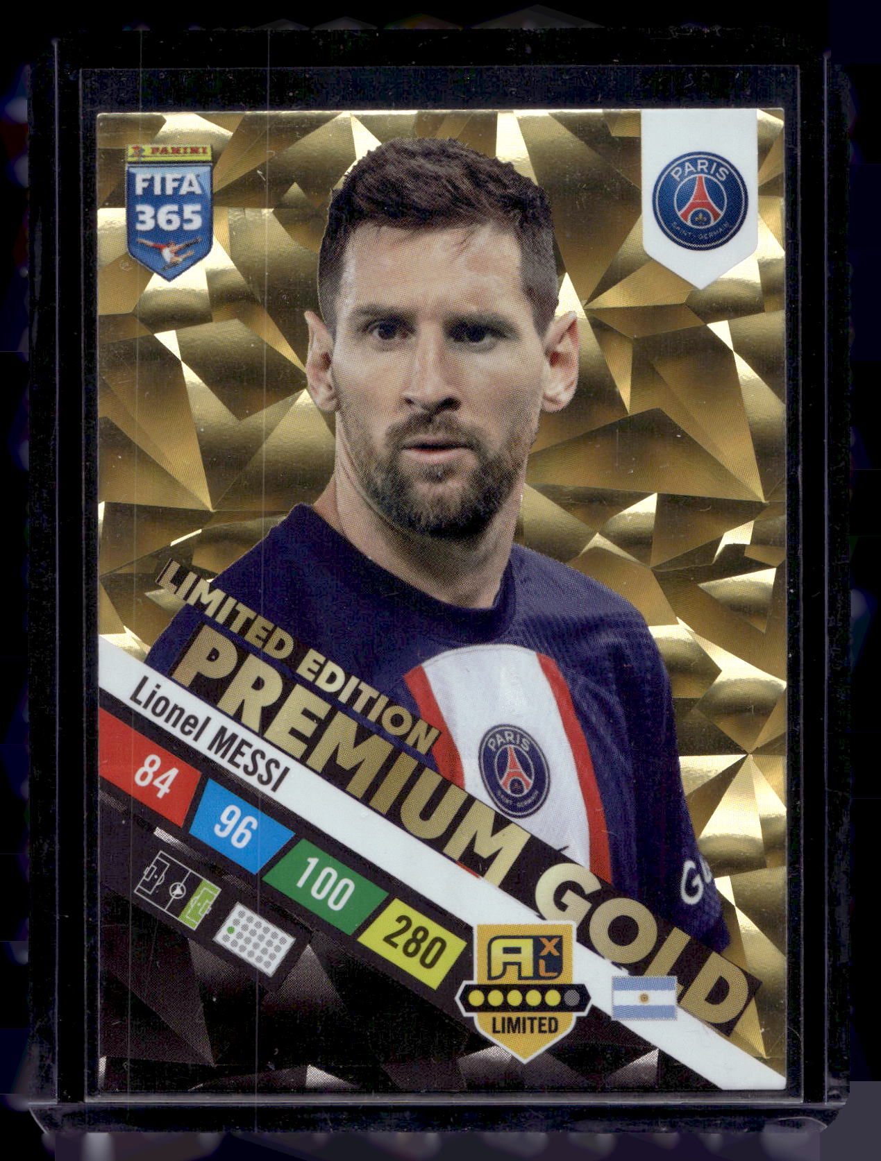 2023 Panini Adrenalyn XL Fifa 365 - Limited Edition Premium Gold - Lionel Messi