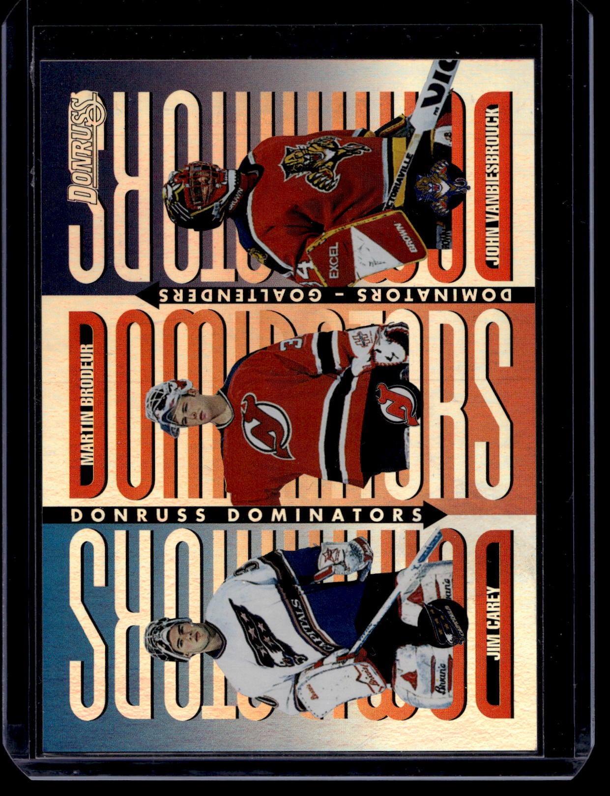 1996-97 Donruss - Dominators - John Vanbiesbrouck / Martin Brodeur / Jim Carey #1 /5000