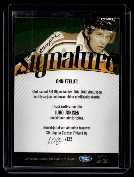 2011-12 Cardset Signature - Juho Jokinen /125