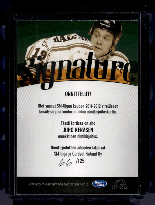 2011-12 Cardset Signature - Juho Keränen /125