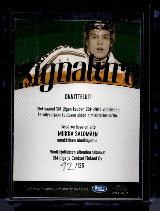 2011-12 Cardset Signature - Miikka Salomäki /125