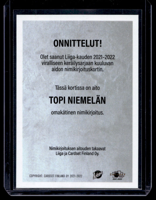 2021-22 Cardset Signature - Topi Niemelä /125